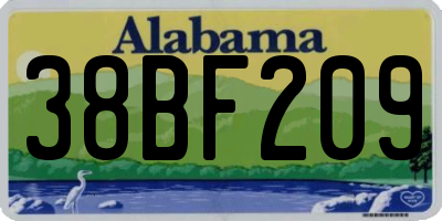 AL license plate 38BF209