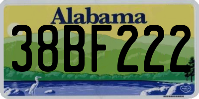 AL license plate 38BF222