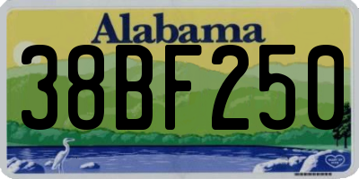 AL license plate 38BF250