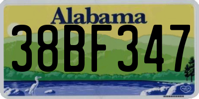 AL license plate 38BF347