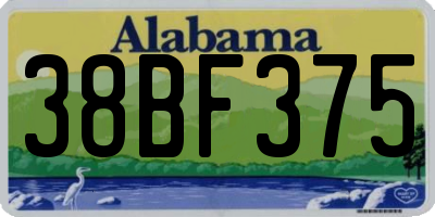 AL license plate 38BF375