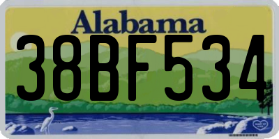 AL license plate 38BF534