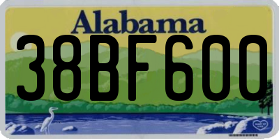 AL license plate 38BF600