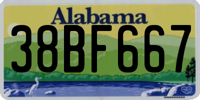 AL license plate 38BF667