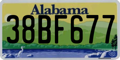 AL license plate 38BF677