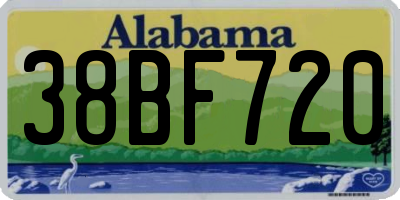 AL license plate 38BF720