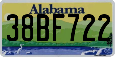 AL license plate 38BF722
