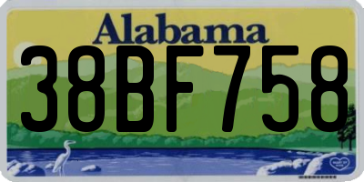AL license plate 38BF758