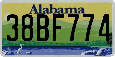 AL license plate 38BF774