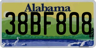 AL license plate 38BF808