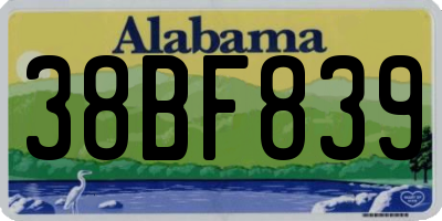 AL license plate 38BF839