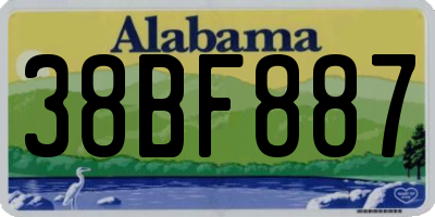 AL license plate 38BF887
