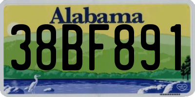 AL license plate 38BF891