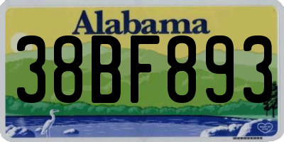 AL license plate 38BF893