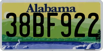 AL license plate 38BF922