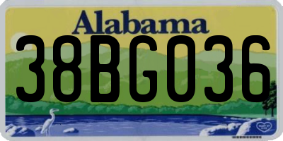 AL license plate 38BG036