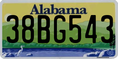 AL license plate 38BG543