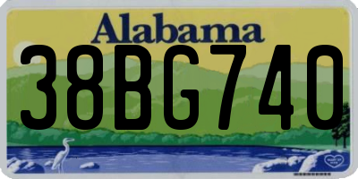 AL license plate 38BG740