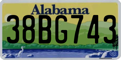 AL license plate 38BG743