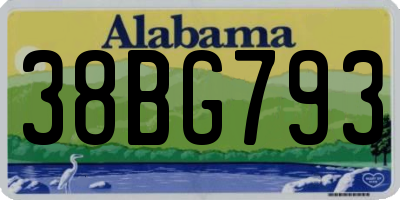 AL license plate 38BG793