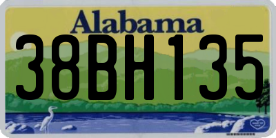 AL license plate 38BH135