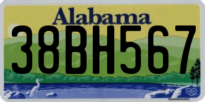 AL license plate 38BH567
