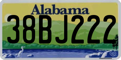 AL license plate 38BJ222