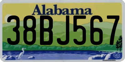 AL license plate 38BJ567