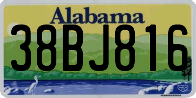 AL license plate 38BJ816
