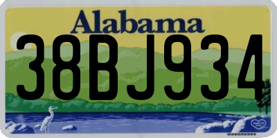AL license plate 38BJ934