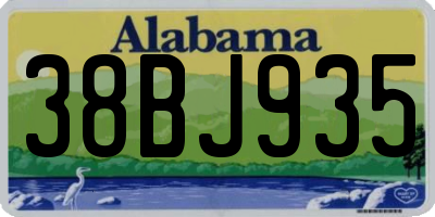 AL license plate 38BJ935