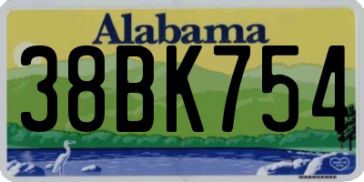 AL license plate 38BK754