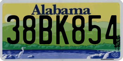 AL license plate 38BK854