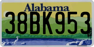 AL license plate 38BK953