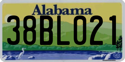 AL license plate 38BL021