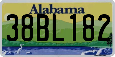 AL license plate 38BL182