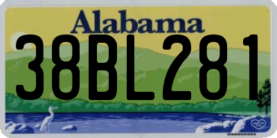 AL license plate 38BL281