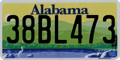 AL license plate 38BL473