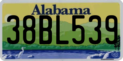 AL license plate 38BL539