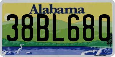 AL license plate 38BL680