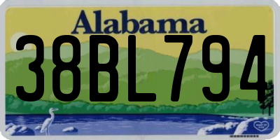 AL license plate 38BL794