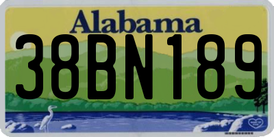 AL license plate 38BN189