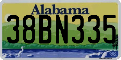 AL license plate 38BN335