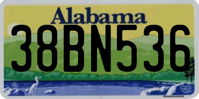 AL license plate 38BN536