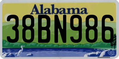 AL license plate 38BN986