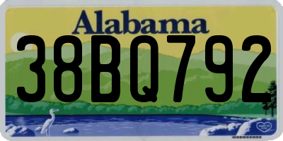 AL license plate 38BQ792