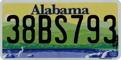 AL license plate 38BS793