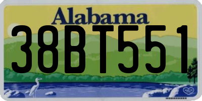 AL license plate 38BT551