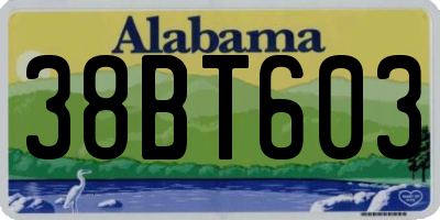 AL license plate 38BT603