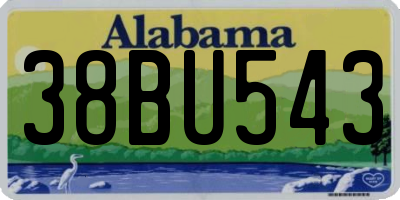 AL license plate 38BU543